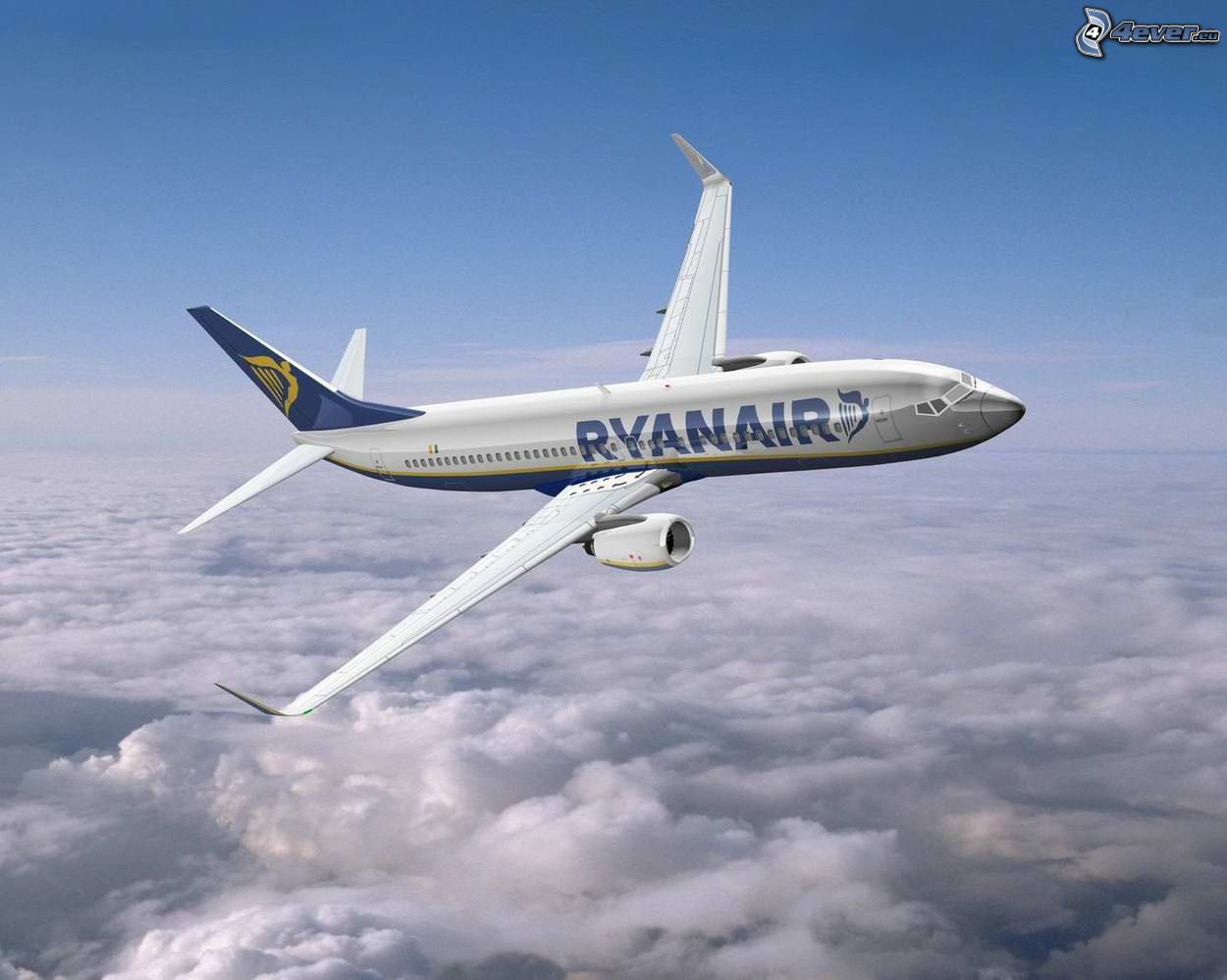 [obrazky.4ever.sk] boeing 737-800 ryanair, lietadlo, oblaky 148652
